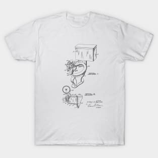 Toilet Bowl Vintage Patent Hand Drawing T-Shirt